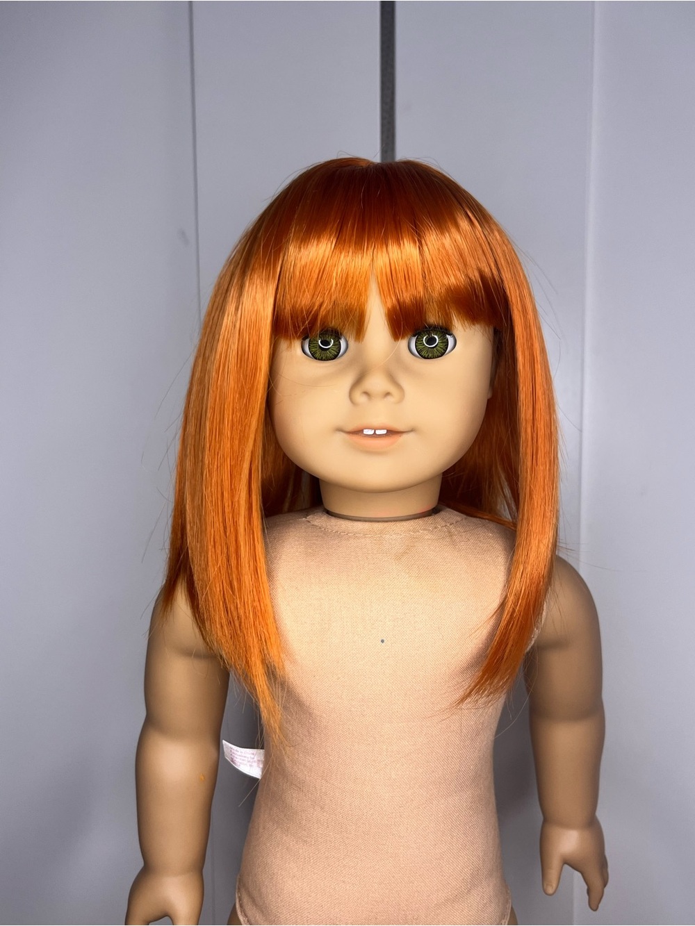 American Girl/18” Doll Wig w/Bangs Orange Colour Customization Doll Parts